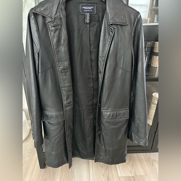 American Eagle Outfitters Jackets & Blazers - American Eagle Outfitters Black 100% Genuine Leather Jacket